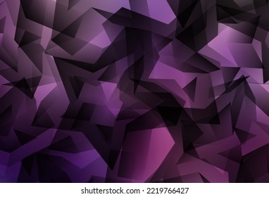 Hellviolett, rosafarbene Vektorgrafik-Polygonmuster. Moderne abstrakte Illustration mit Dreiecken. Vorlage für die Hintergründe des Handys.