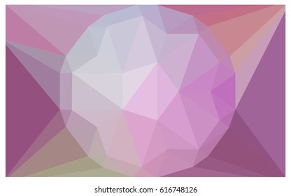 Light Purple, Pink vector polygonal illustration, which consist of triangles with a gemstone in center. Triangular design of a huge diamond for your business. Creative geometric background of gems.
