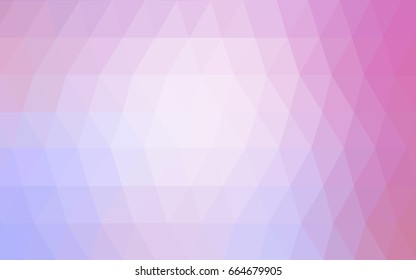 Light Purple, Pink vector polygonal illustration, which consist of triangles. Triangular design for your business. Creative geometric background in Origami style with gradient