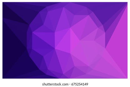 Light Purple, Pink vector polygonal illustration, which consist of triangles with a gemstone in center. Triangular design of a huge diamond for your business. Creative geometric background of gems.