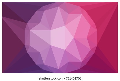 Light Purple, Pink vector polygonal illustration, which consist of triangles with a gemstone in center. Triangular design of a huge diamond for your business. Creative geometric background of gems.