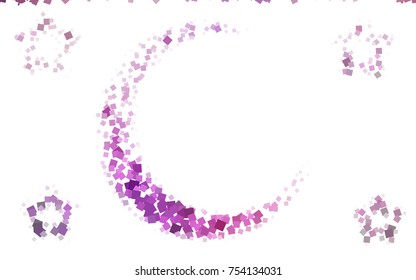 Light Purple, Pink vector polygonal illustration consisting of rectangles. Rectangular design for your business. Creative geometric background in origami style with gradient.