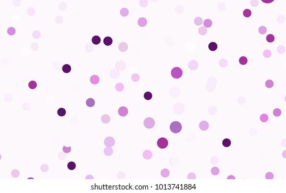 Light Purple, Pink vector red banner with set of circles, dots. Donuts Background. Creative Design Template. Technological halftone illustration.