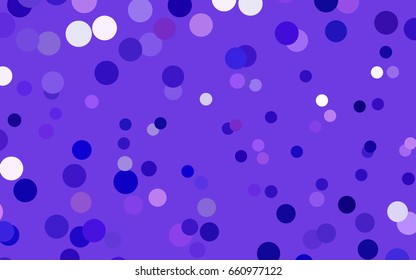Light Purple, Pink vector red pattern of geometric circles, shapes. Colorful mosaic banner. Geometric background with colored disks.