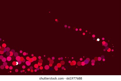 Light Purple, Pink vector red banner with set of circles, dots. Donuts Background. Creative Design Template. Technological halftone illustration.