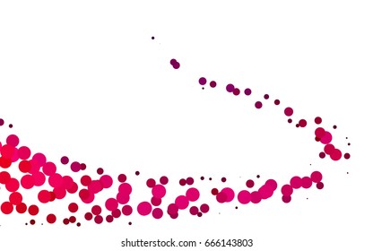 Light Purple, Pink vector red banner with set of circles, dots. Donuts Background. Creative Design Template. Technological halftone illustration.
