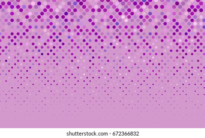 Light Purple, Pink vector red banner with set of circles, dots. Donuts Background. Creative Design Template. Technological halftone illustration.