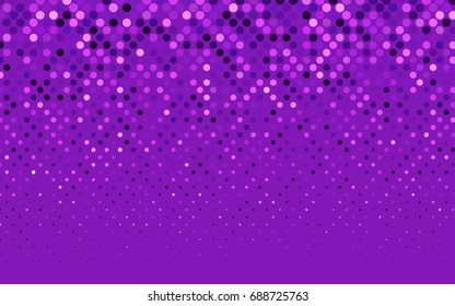 Light Purple, Pink vector red banner with set of circles, dots. Donuts Background. Creative Design Template. Technological halftone illustration.