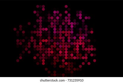 Light Purple, Pink vector red banner with set of circles, dots. Donuts Background. Creative Design Template. Technological halftone illustration.