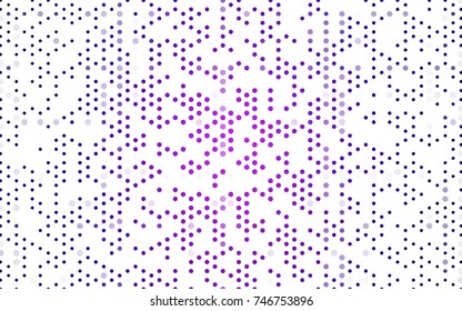Light Purple, Pink vector red banner with set of circles, dots. Donuts Background. Creative Design Template. Technological halftone illustration.