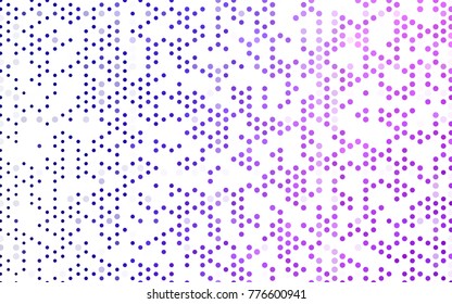 Light Purple, Pink vector red banner with set of circles, dots. Donuts Background. Creative Design Template. Technological halftone illustration.