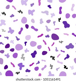 Light Purple, Pink vector seamless background with bent ribbons. Creative illustration in halftone style on white background. Modern memphis seamless design for you.