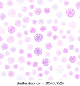 Light Purple, Pink vector seamless doodle blurred template. Colorful abstract illustration with flowers in doodle style. Completely new design for your business.