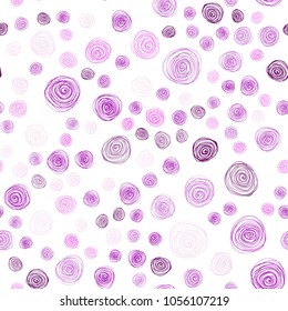Light Purple, Pink vector seamless doodle bright pattern. Shining colored illustration with flowers in doodle style. Pattern for wallpapers and coloring books.