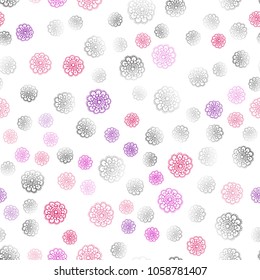 Light Purple, Pink vector seamless natural elegant background. Colorful abstract illustration with flowers in doodle style. Elegant pattern for a brand book.