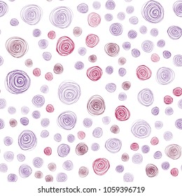 Light Purple, Pink vector seamless natural abstract template. An elegant bright illustration with flowers in Natural style. Hand painted design for web, leaflet, textile.