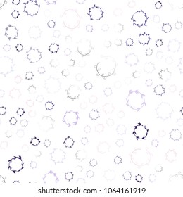 Light Purple, Pink vector seamless  template with circles. Blurred decorative design in abstract style with bubbles. Beautiful design for your business advert.