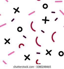 Light Purple, Pink vector seamless template with geometric lines. Illustration with repetition of lines on white background. Pattern for design of window blinds, curtains.
