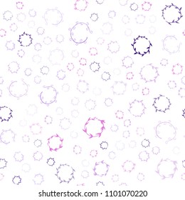 Light Purple, Pink vector seamless pattern with spheres. Glitter abstract illustration with blurred drops of rain. Pattern can be used for beautiful websites.