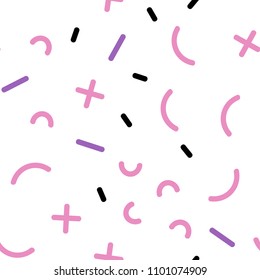 Light Purple, Pink vector seamless template with geometric lines. Seamless gradient abstract lines on white background. Trendy design for wallpaper, fabric makers.