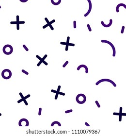 Light Purple, Pink vector seamless template with geometric lines. Illustration with repetition of lines on white background. Pattern for trendy fabric, wallpapers.