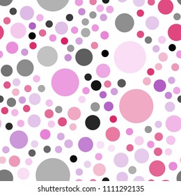 Light Purple, Pink vector seamless template with circles. Glitter abstract illustration with blurred drops of rain. Pattern can be used for futuristic ad, booklets.