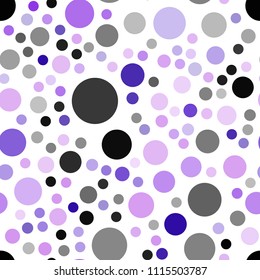Light Purple, Pink vector seamless pattern with spheres. Blurred decorative design in abstract style with bubbles. Beautiful design for your business advert.