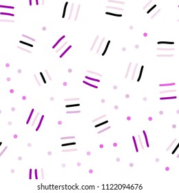Light Purple, Pink vector seamless cover with abstract shapes. Trendy seamless illustration with abstract lines. Pattern for design of fabric, wallpapers.