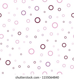 Light Purple, Pink vector seamless background with bubbles. Abstract illustration with colored bubbles in nature style. Completely new template for your brand book.