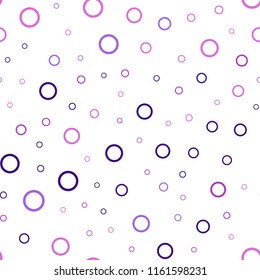 Light Purple, Pink vector seamless backdrop with dots. Blurred bubbles on abstract background with colorful gradient. Beautiful design for your business advert.