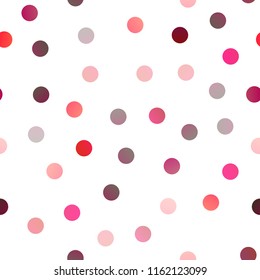 Light Purple, Pink vector seamless background with dots. Illustration with set of shining colorful abstract circles. New design for ad, poster, banner of your website.