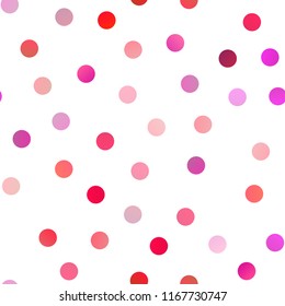 Light Purple, Pink vector seamless template with circles. Modern abstract illustration with colorful water drops. The pattern can be used for beautiful websites.