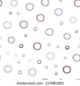 Light Purple, Pink vector seamless template with circles. Glitter abstract illustration with blurred drops of rain. Beautiful design for your business advert.