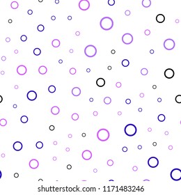Light Purple, Pink vector seamless pattern with spheres. Beautiful colored illustration with blurred circles in nature style. Pattern can be used for ads, leaflets.