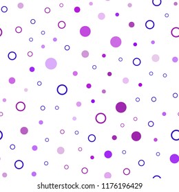Light Purple, Pink vector seamless template with circles. Illustration with set of shining colorful abstract circles. Template for business cards, websites.