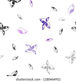 Light Purple, Pink vector seamless abstract design with leaves. Creative illustration in blurred style with leaves. Pattern for design of fabric, wallpapers.