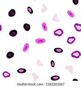 Light Purple, Pink vector seamless layout with circle shapes. Modern abstract illustration with colorful water drops. Pattern for design of fabric, wallpapers.