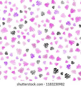 Light Purple, Pink vector seamless texture with colored lines. Shining colored illustration with sharp stripes. Best design for your ad, poster, banner.