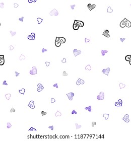 Light Purple, Pink vector seamless background with hearts. Illustration with hearts in love concept for valentine's day. Beautiful design for your business advert of anniversary.