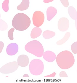 Light Purple, Pink vector seamless template with spots. Modern abstract illustration with colorful water drops. Pattern for trendy fabric, wallpapers.