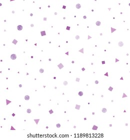 Light Purple, Pink vector seamless background with triangles, circles, cubes. Abstract gradient illustration with circles, triangles, cubes. Trendy design for wallpaper, fabric makers.