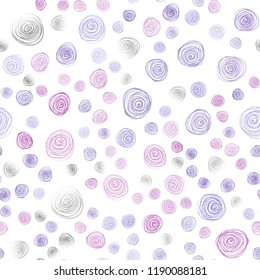 Light Purple, Pink vector seamless doodle blurred background. Doodle illustration of flowers in Origami style with gradient. Pattern for heads of websites and designs.