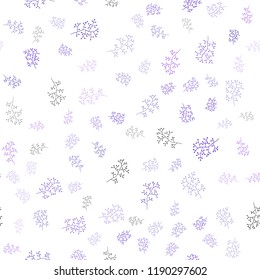 Light Purple, Pink vector seamless doodle backdrop with leaves, branches. Doodle illustration of leaves and branches in Origami style. Template for business cards, websites.