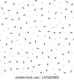 Light Purple, Pink vector seamless template with circles, triangles. Modern abstract colorful illustration with spheres and lines. Design for textile, fabric, wallpapers.