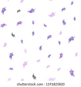 Light Purple, Pink vector seamless elegant wallpaper with leaves. Modern geometrical abstract illustration with leaves. Design for textile, fabric, wallpapers.