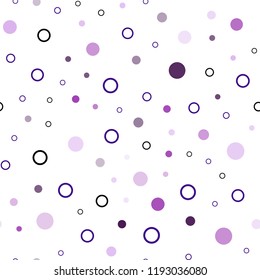 Light Purple, Pink vector seamless layout with circle shapes. Beautiful colored illustration with blurred circles in nature style. Trendy design for wallpaper, fabric makers.