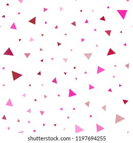 Light Purple, Pink vector seamless layout with lines, triangles. Decorative design in abstract style with triangles. Best design for your ad, poster, banner.