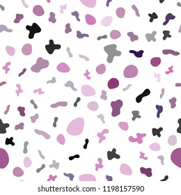 Light Purple, Pink vector seamless pattern with curved circles. Glitter abstract illustration with wry lines. Textured wave pattern for backgrounds.