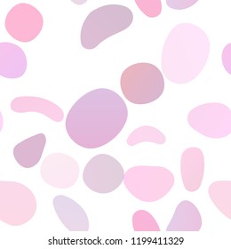 Light Purple, Pink vector seamless layout with circle spots. Illustration with set of shining colorful abstract circles. Pattern for design of fabric, wallpapers.
