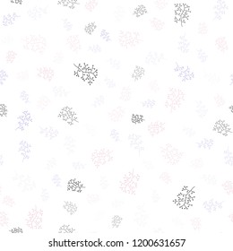 Light Purple, Pink vector seamless elegant template with leaves, branches. Leaves, branches in natural style on white background. Trendy design for wallpaper, fabric makers.